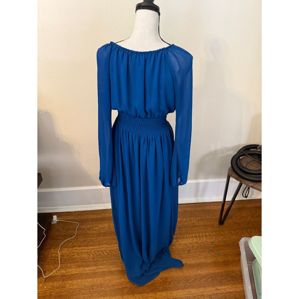 Adrianna Papell Long Sleeve Blue Dress Size M